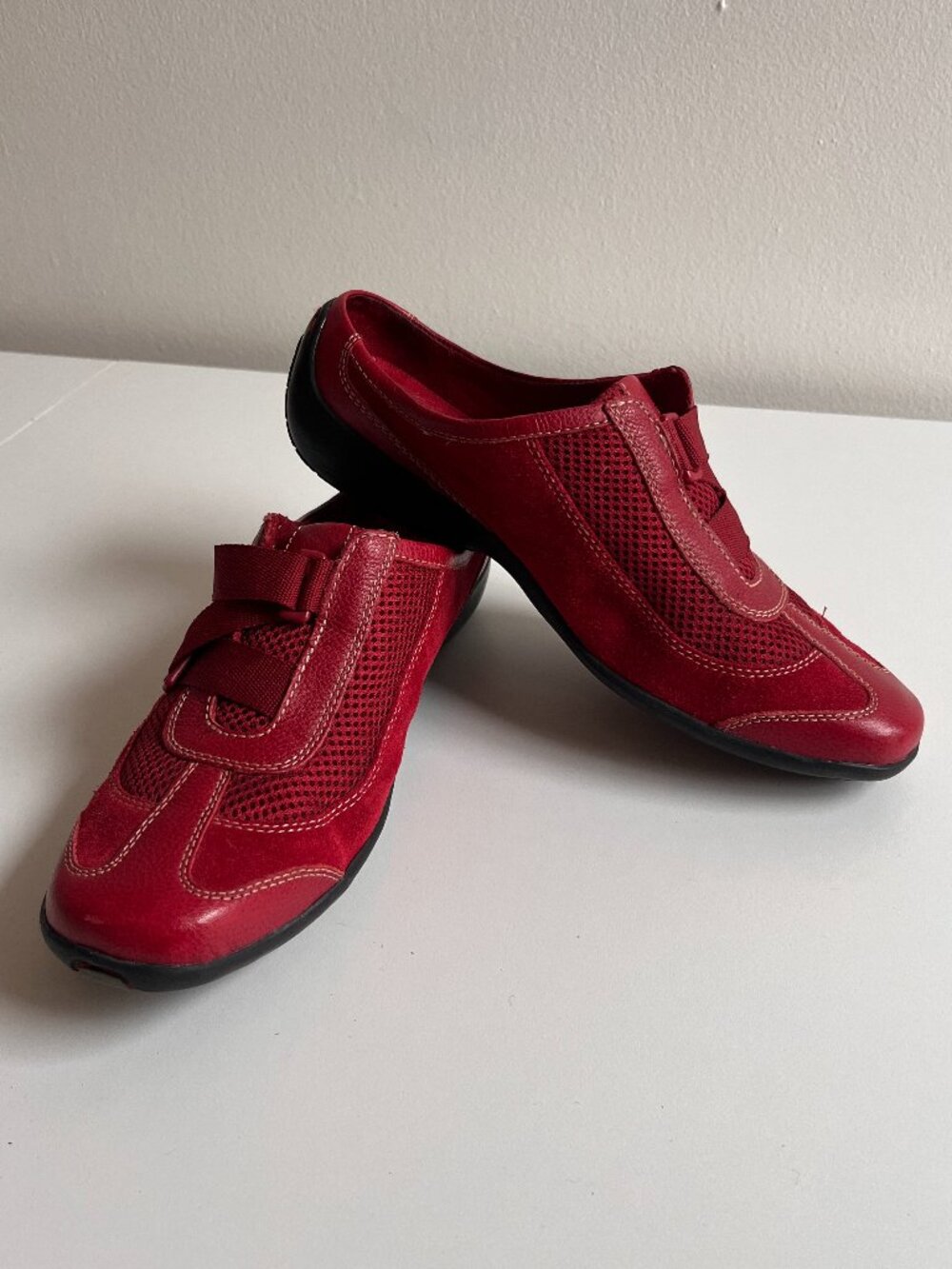 Naturalizer Cruisers Red Leather Suede Shoes Women's Size 8.5M